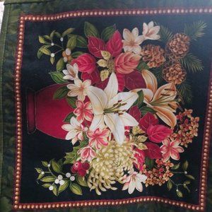 Floral Bouquet Panel fabric flag hand made home decor 9.5x9.5 inches